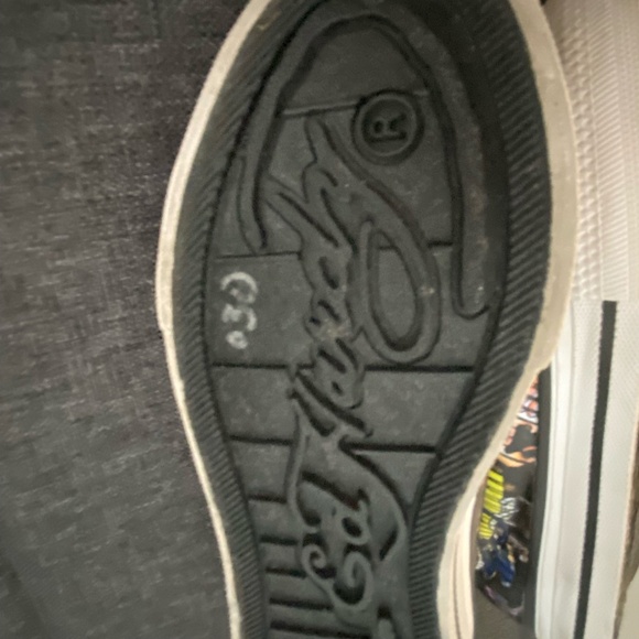 Don Ed Hardy Design Boys Size 1 Canvas Laceless Art to Wear Unique Shoes.Sz-1 - Picture 13 of 16